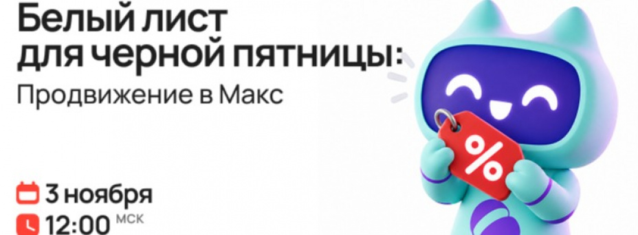 Белый лист для черной пятницы: Продвижение в Макс