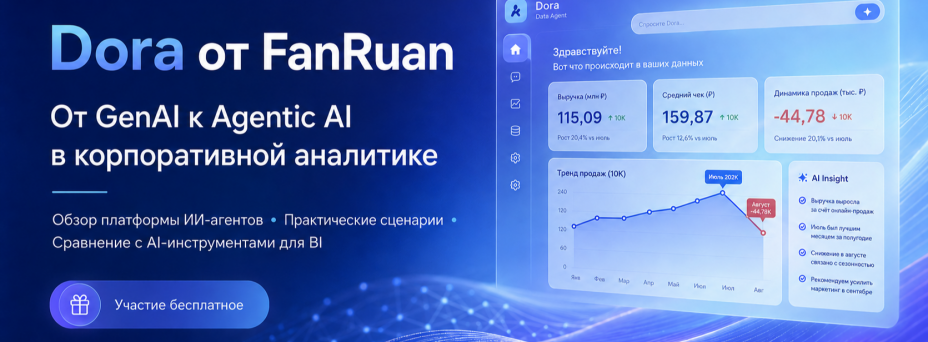 Dora от FanRuan: от GenAI к Agentic AI в корпоративной аналитике